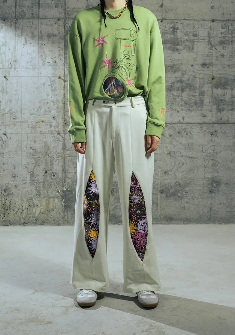 APRIORITY丨White Firework Straight Pants