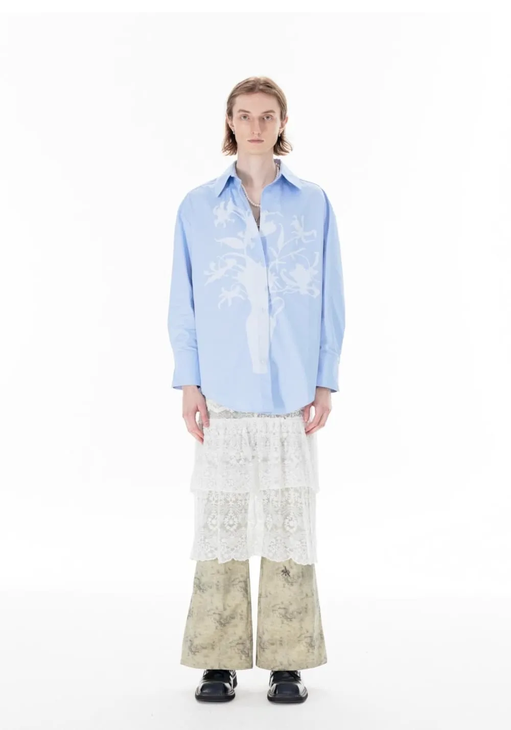APRIORITY丨Drape Lace Unisex Wide Pants