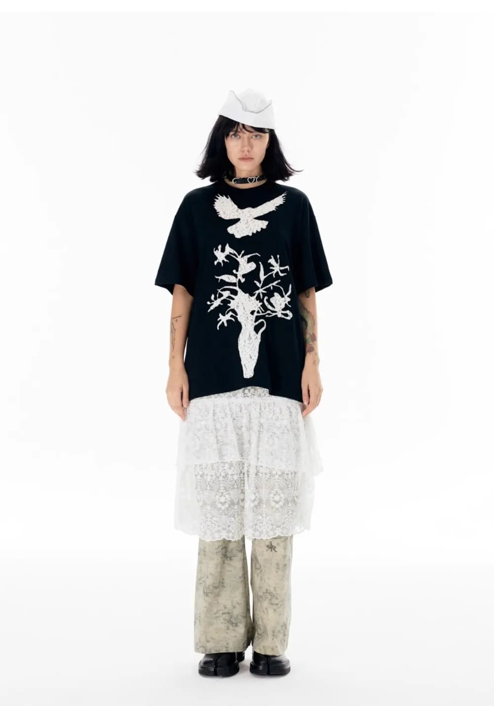 APRIORITY丨Drape Lace Unisex Wide Pants
