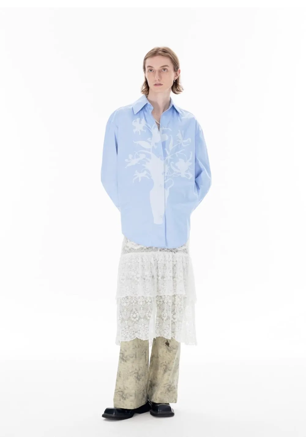 APRIORITY丨Drape Lace Unisex Wide Pants