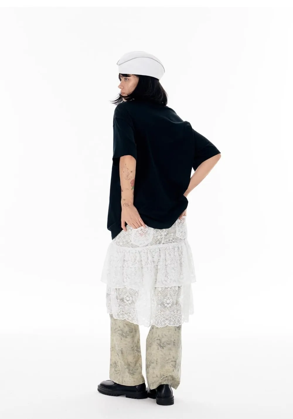 APRIORITY丨Drape Lace Unisex Wide Pants