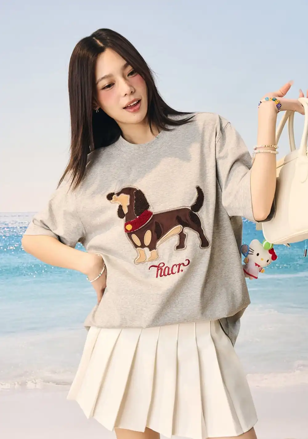 HARSH AND CRUEL丨Suede Puppy Patch Tee
