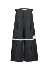 APRIORITY丨Striped Convertible Trousers with Lace Shorts