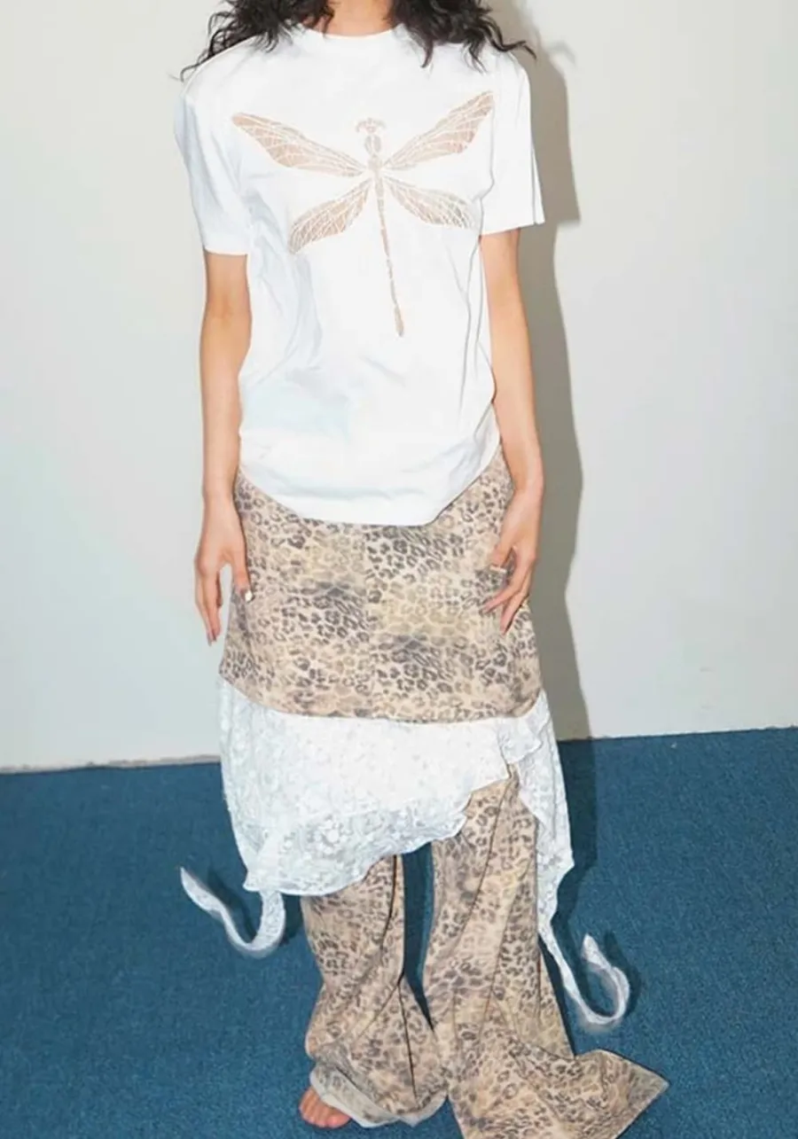 APRIORITY丨Leopard Lace Convertible Skirt Pants - 4