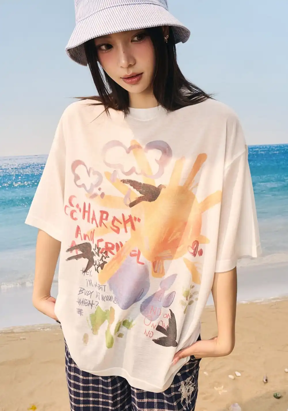 HARSH AND CRUEL丨Hand-Painted Doodle Tee