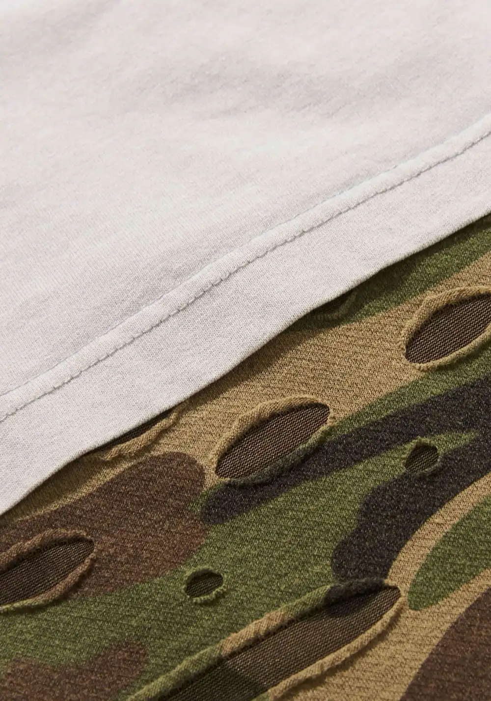 HARSH AND CRUEL丨Camo Patchwork Layered Tee
