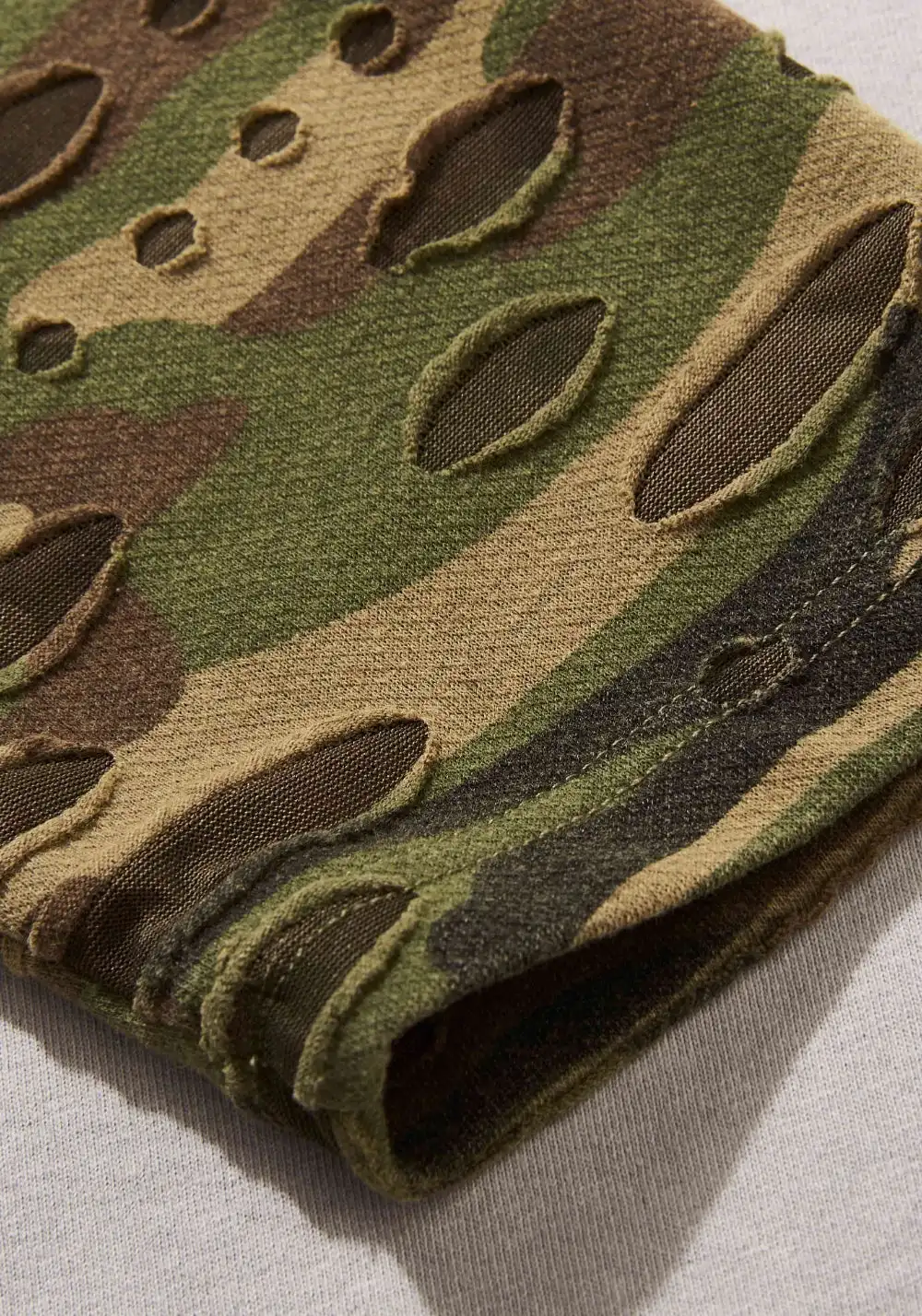 HARSH AND CRUEL丨Camo Patchwork Layered Tee