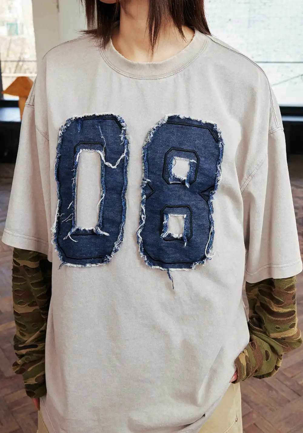 HARSH AND CRUEL丨Camo Patchwork Layered Tee