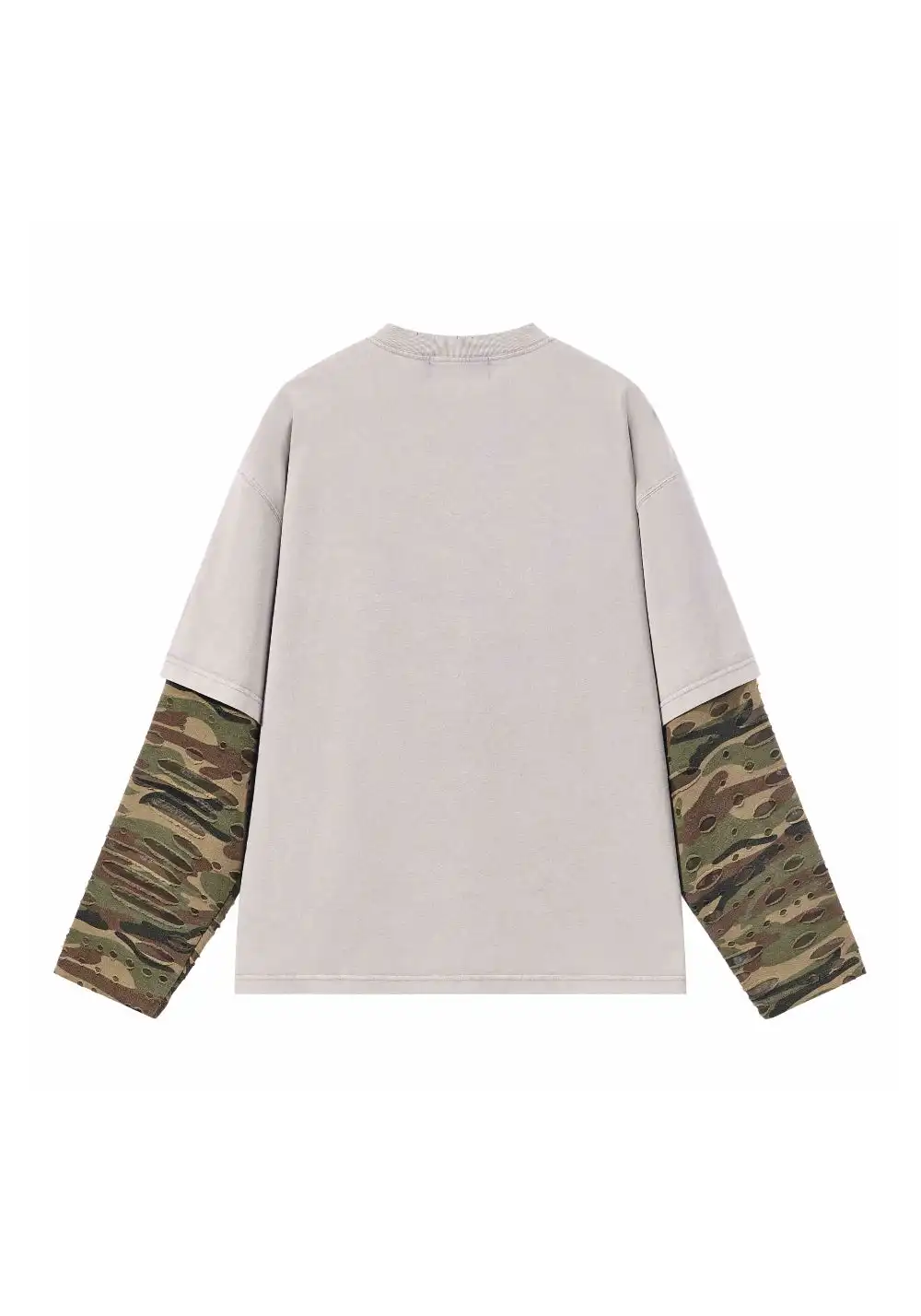 HARSH AND CRUEL丨Camo Patchwork Layered Tee