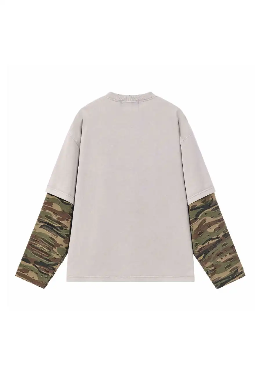 HARSH AND CRUEL丨Camo Patchwork Layered Tee - 3