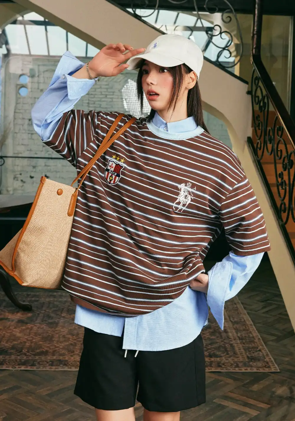 HARSH AND CRUEL丨Retro Stripe Collar Tee