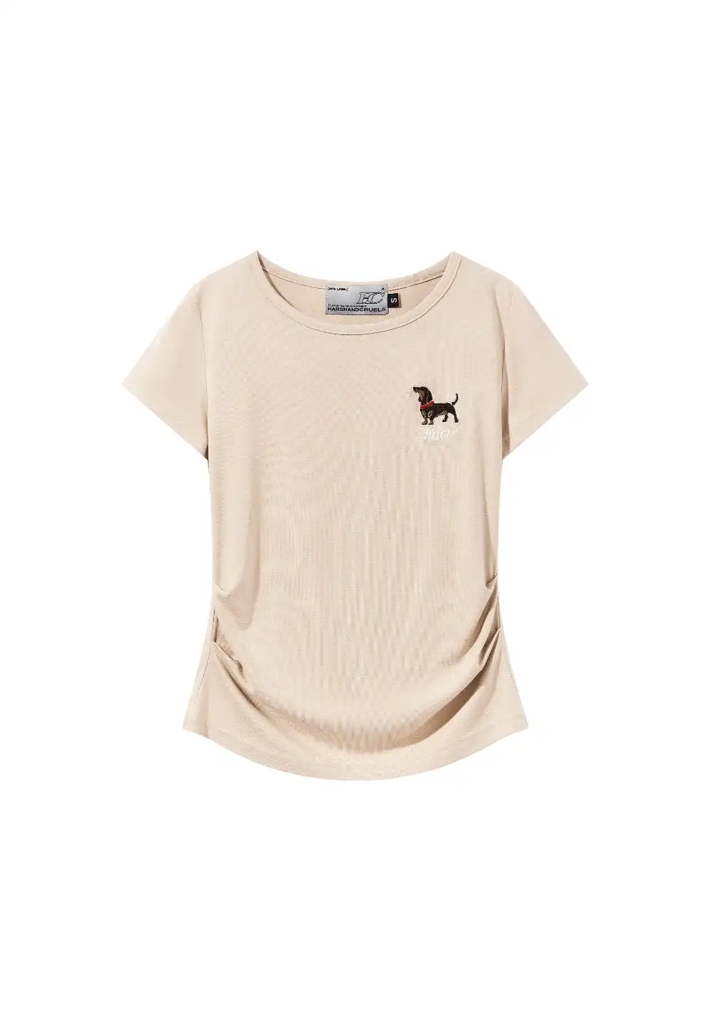 HARSH AND CRUEL丨Puppy Embroidery Fitted Tee
