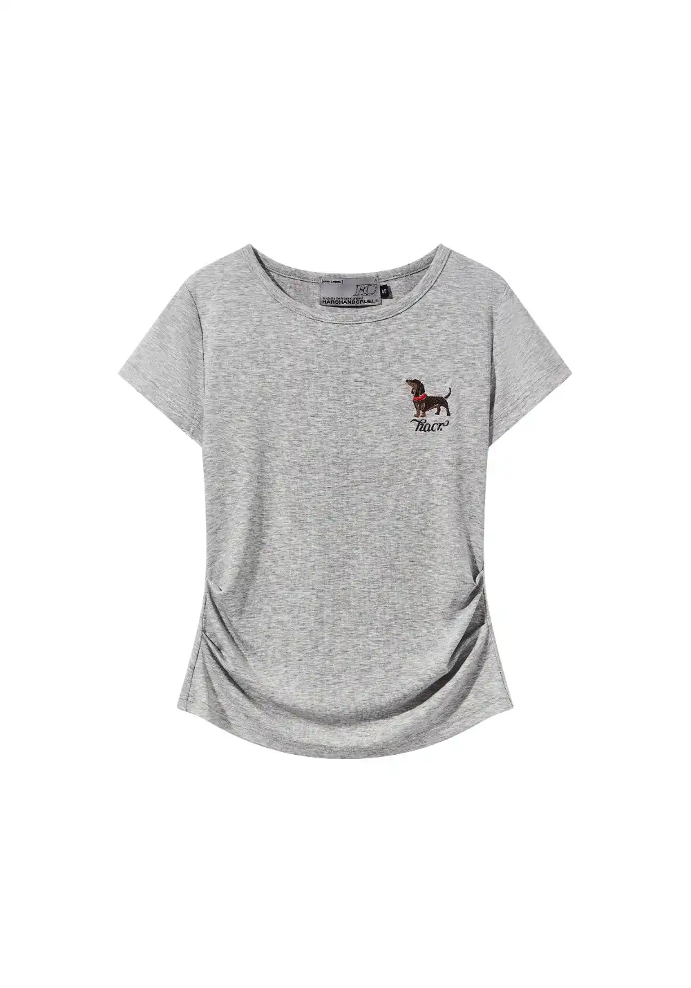 HARSH AND CRUEL丨Puppy Embroidery Fitted Tee