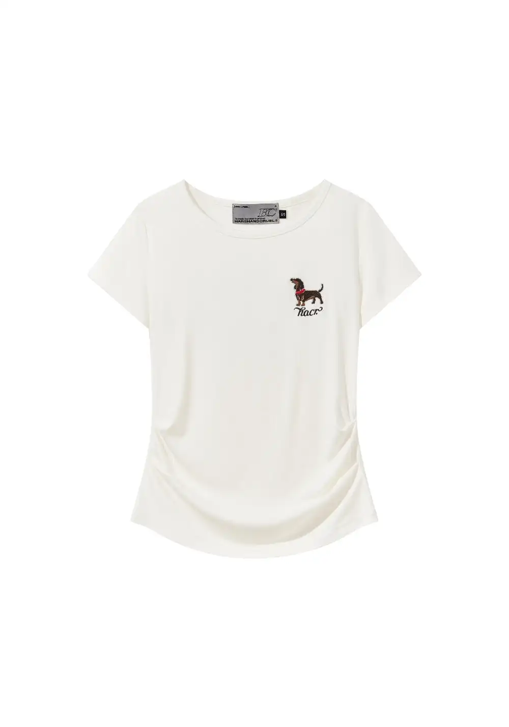 HARSH AND CRUEL丨Puppy Embroidery Fitted Tee