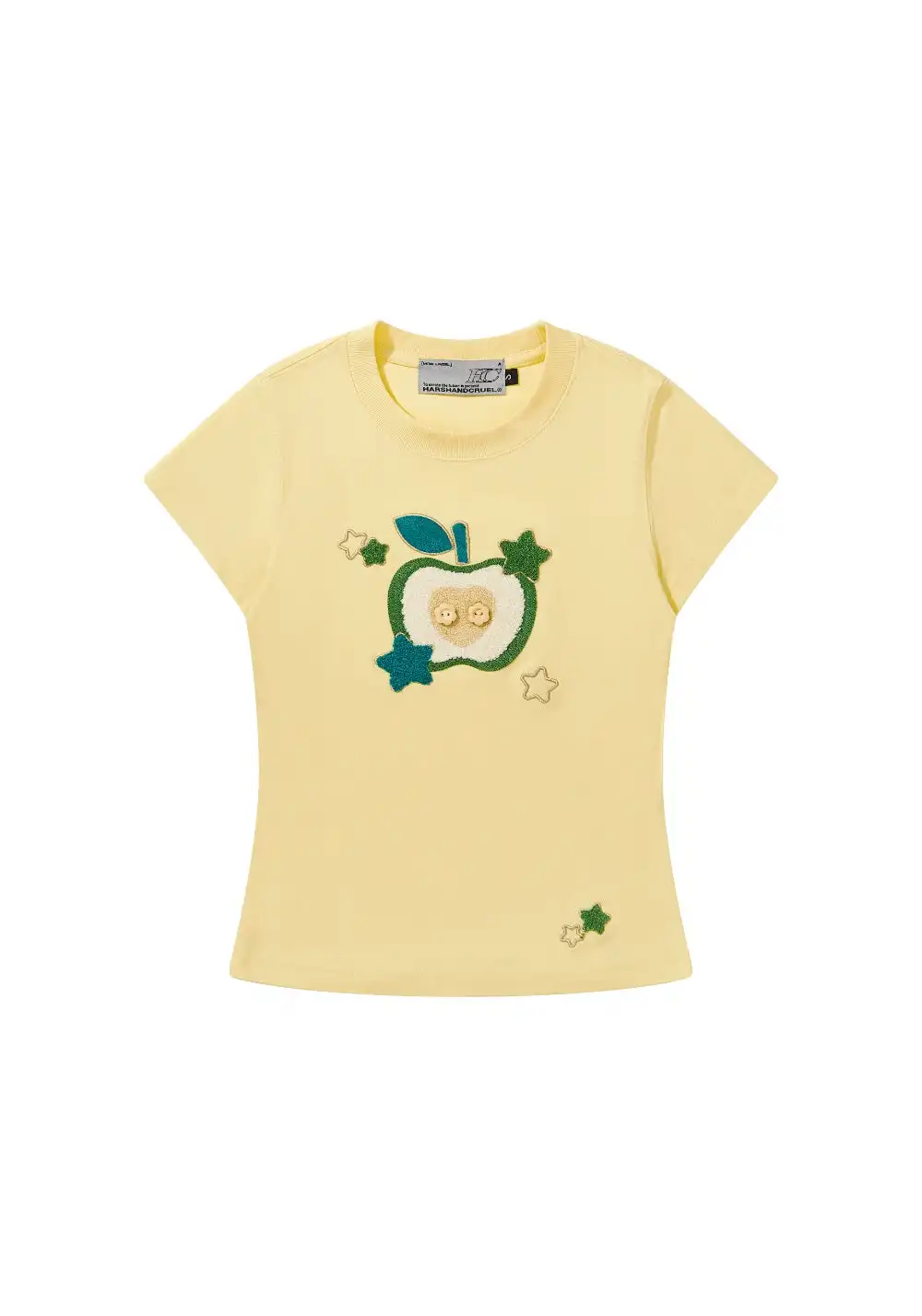 HARSH AND CRUEL丨Apple Embroidery Fitted Tee
