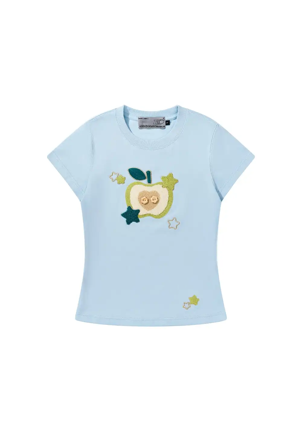 HARSH AND CRUEL丨Apple Embroidery Fitted Tee