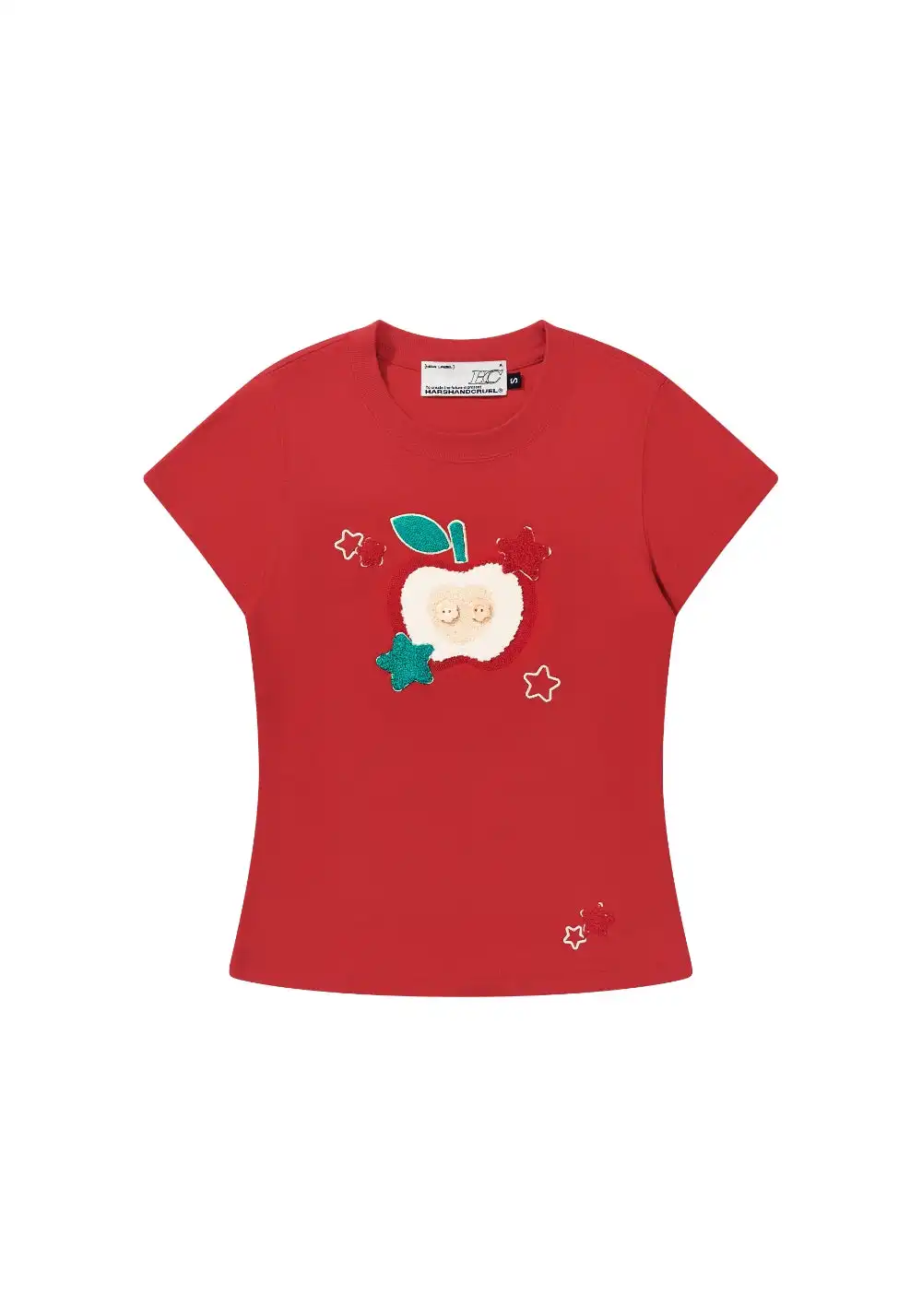 HARSH AND CRUEL丨Apple Embroidery Fitted Tee