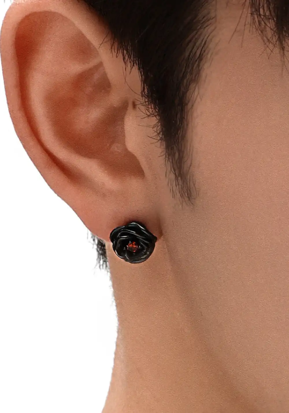 Losing Bargain丨Black Rose Stud Earrings