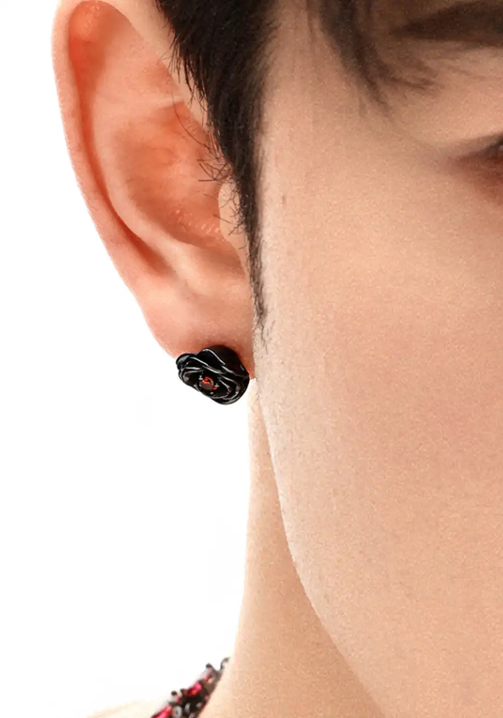 Losing Bargain丨Black Rose Stud Earrings