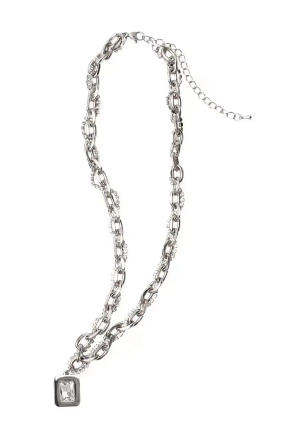 Losing Bargain丨Double-Layer Square Gem Pendant Necklace