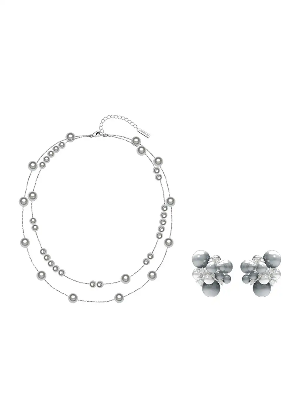 SUN HUNTER丨Broken Pearl Necklace & Mismatch Pearl Ear Set