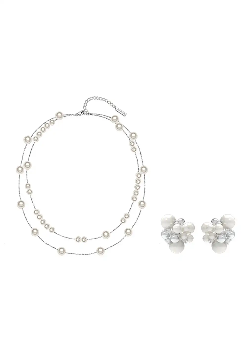 SUN HUNTER丨Broken Pearl Necklace & Mismatch Pearl Ear Set