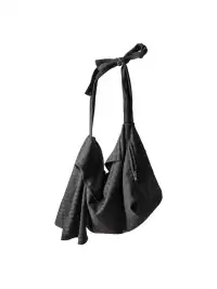 RELABEL丨Blue Plaid Wool Multi-Pocket Drawstring Bag