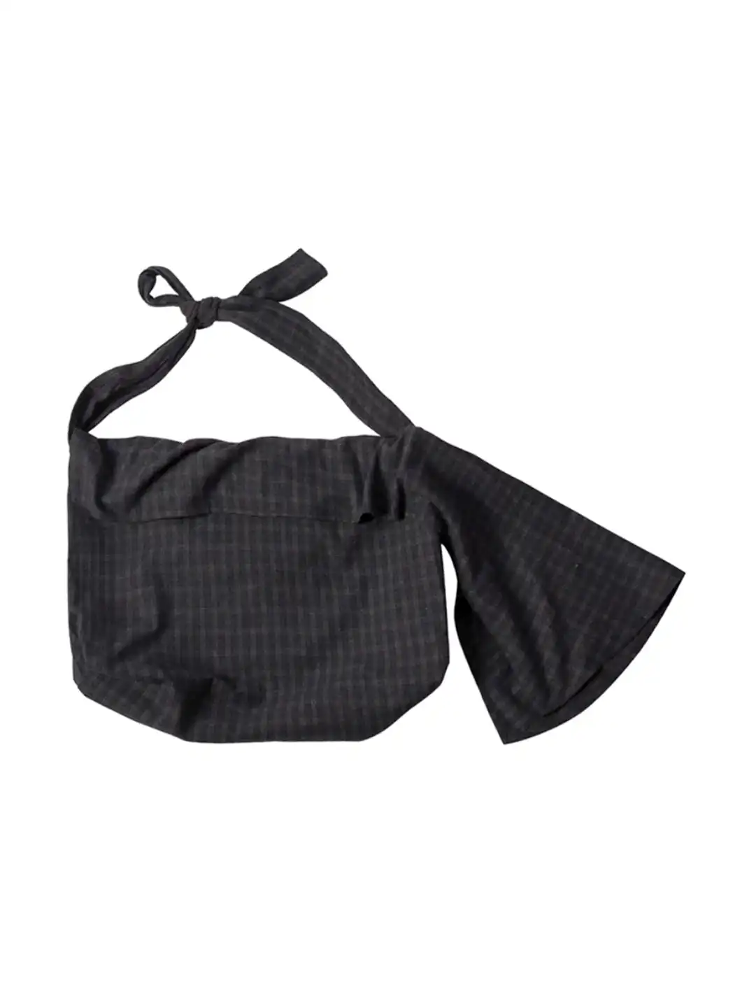 RELABEL丨Blue Plaid Wool Multi-Pocket Drawstring Bag