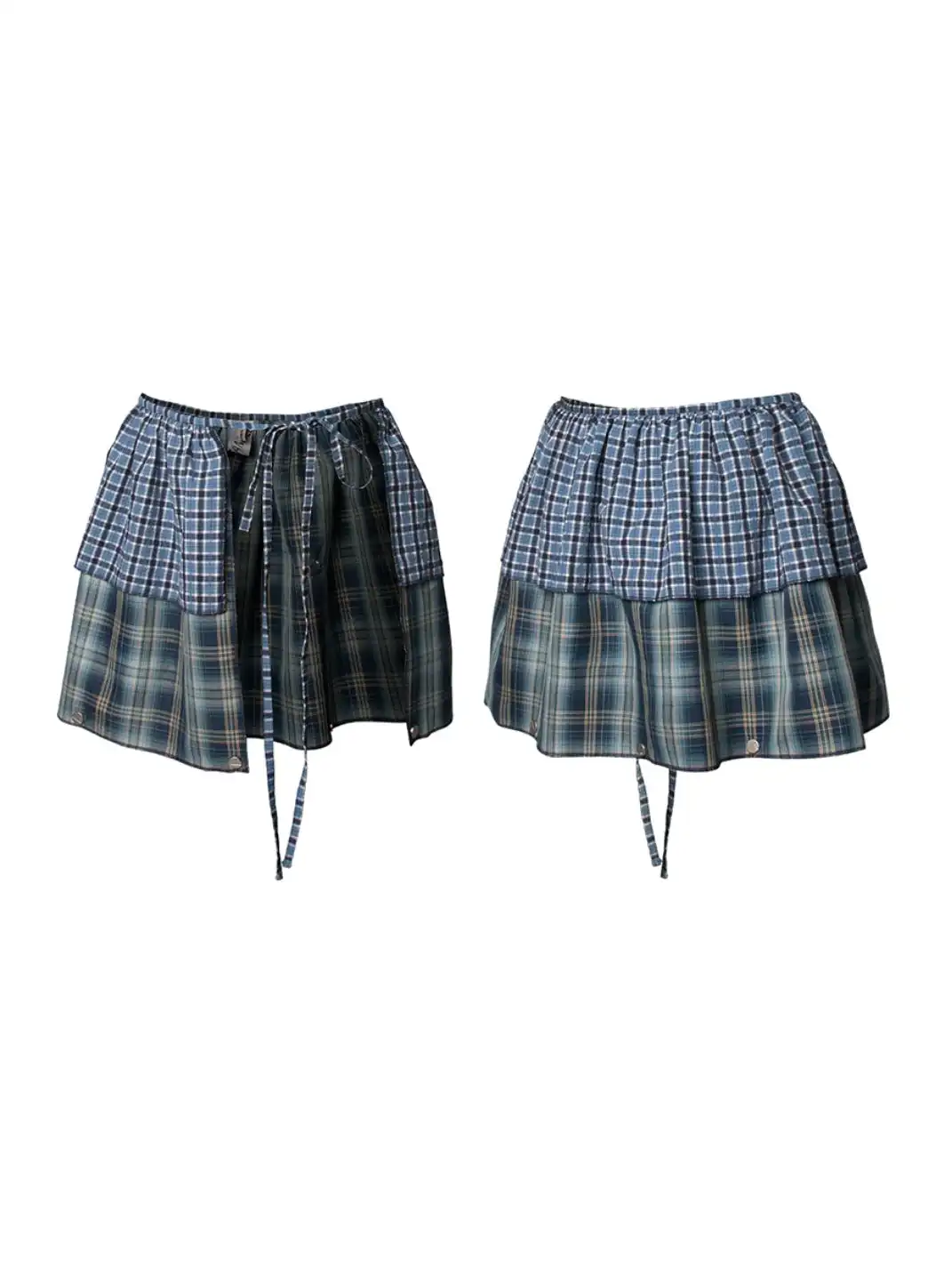 RELABEL丨Wrinkled Plaid Multi-Wear Skirt