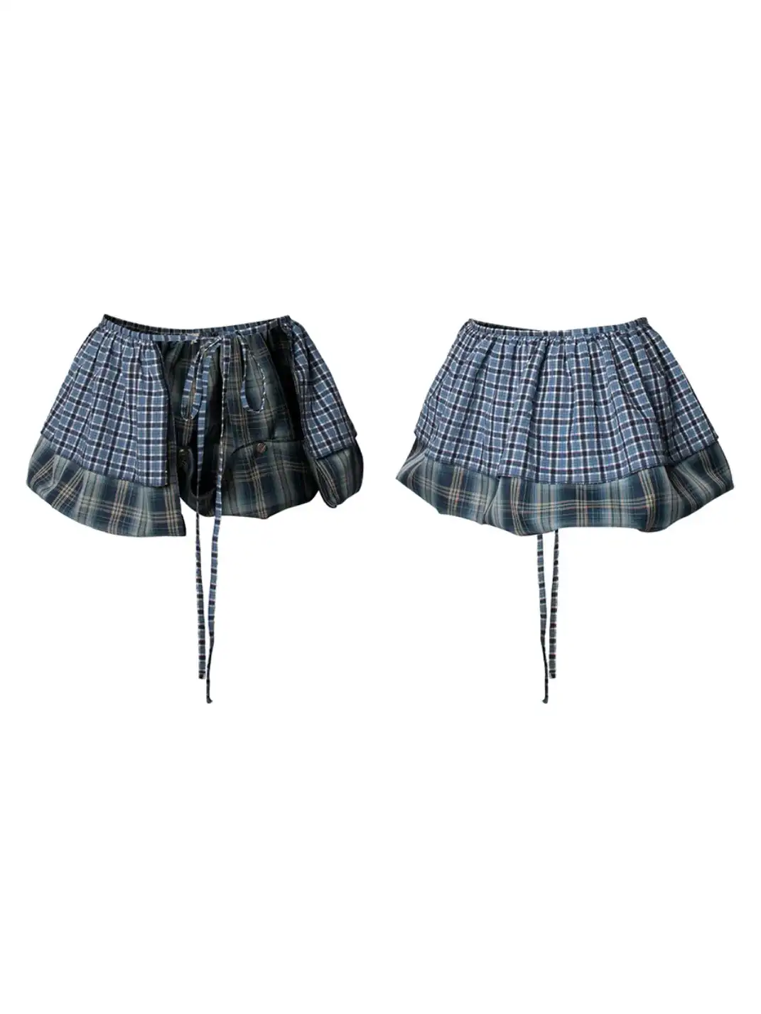 RELABEL丨Wrinkled Plaid Multi-Wear Skirt