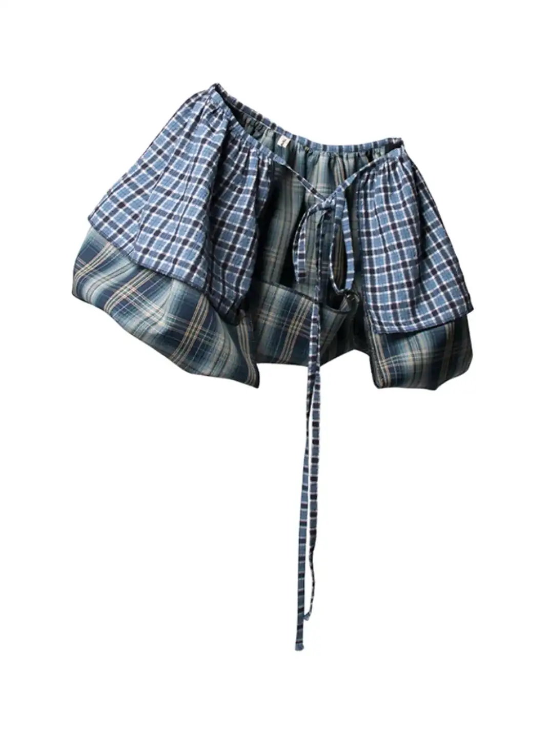 RELABEL丨Wrinkled Plaid Multi-Wear Skirt