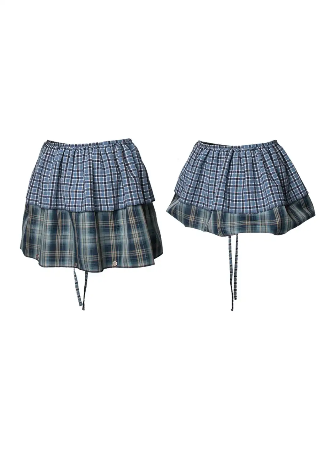 RELABEL丨Wrinkled Plaid Multi-Wear Skirt