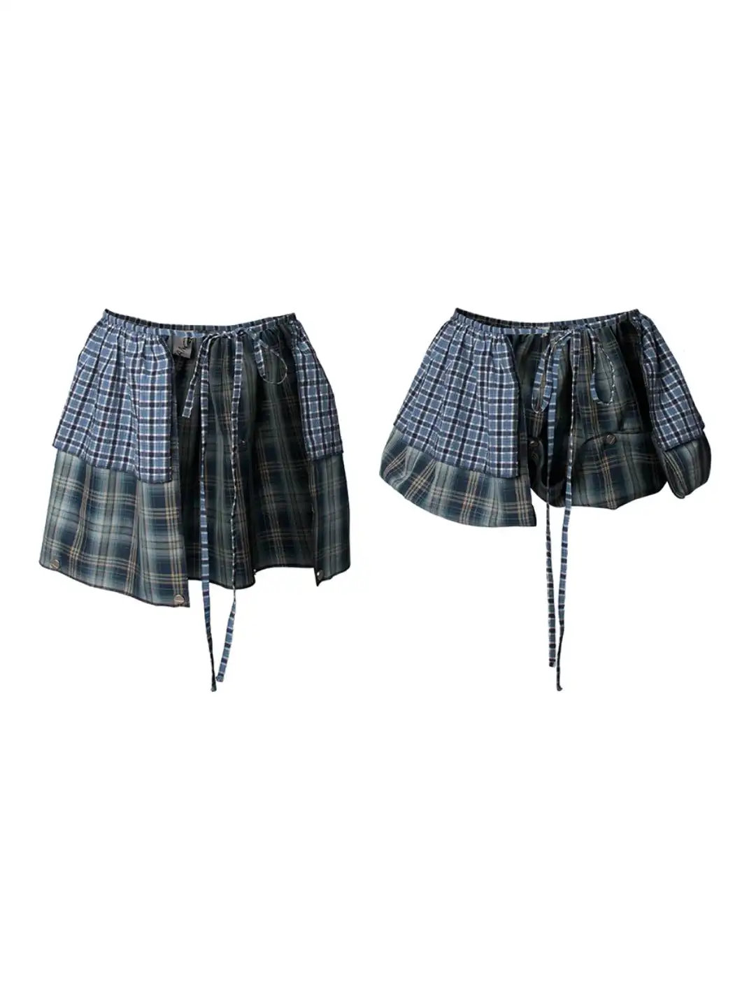 RELABEL丨Wrinkled Plaid Multi-Wear Skirt