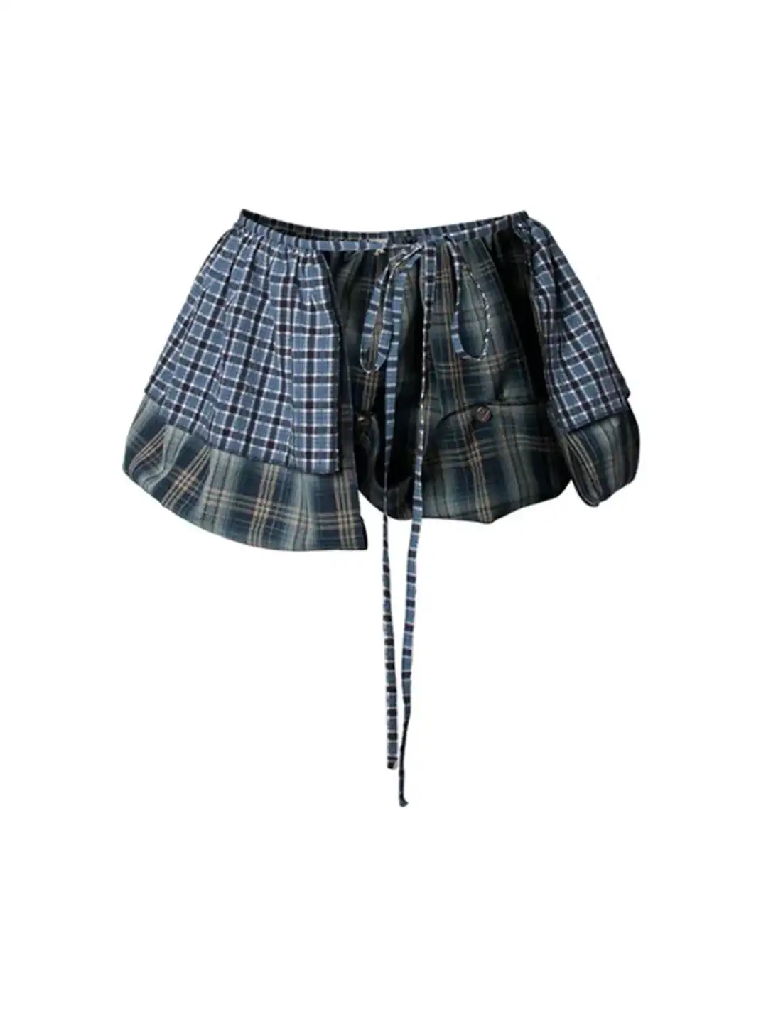 RELABEL丨Wrinkled Plaid Multi-Wear Skirt