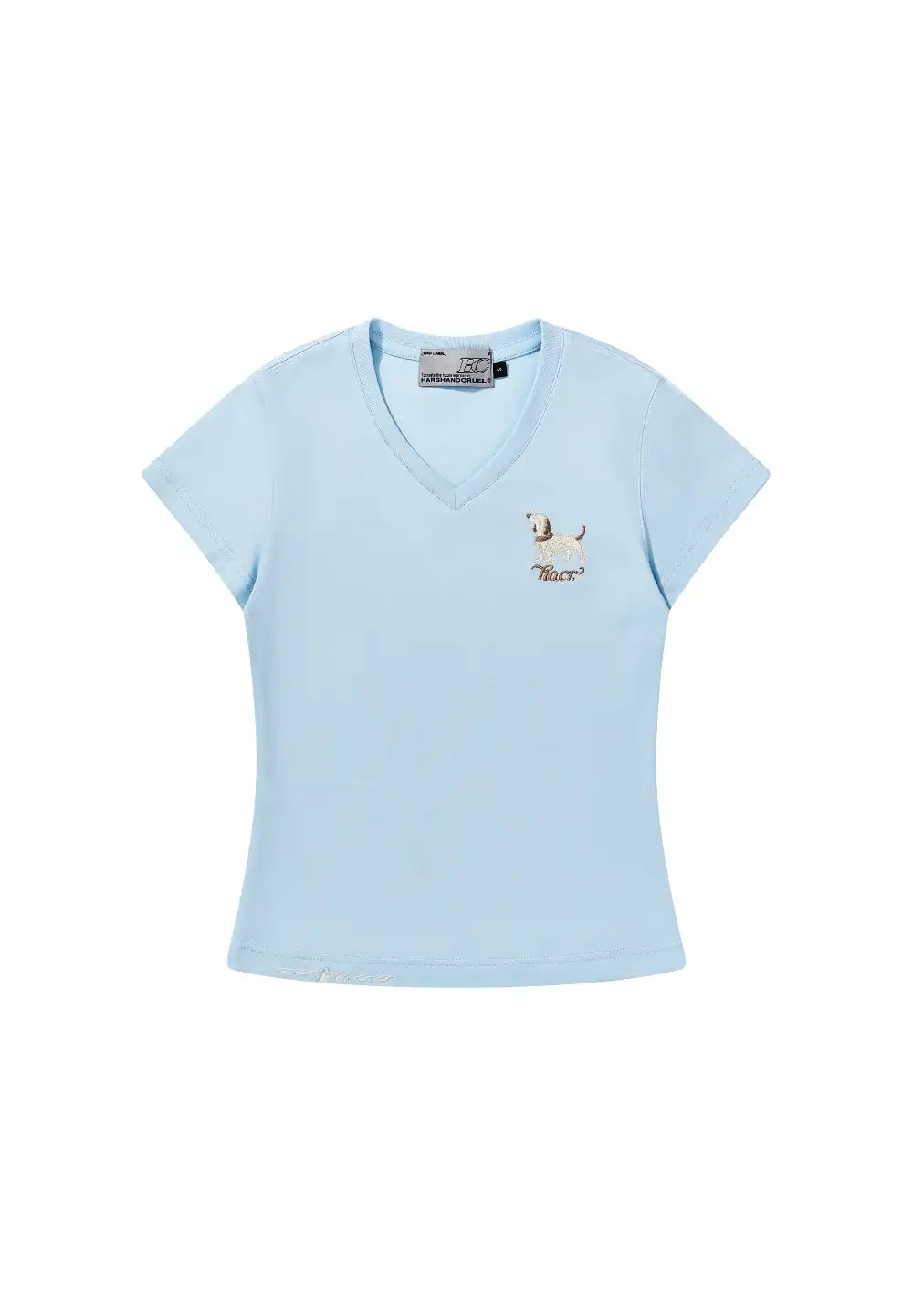 HARSH AND CRUEL|harshandcruel Cartoon Pup V-Neck Fitted Tee