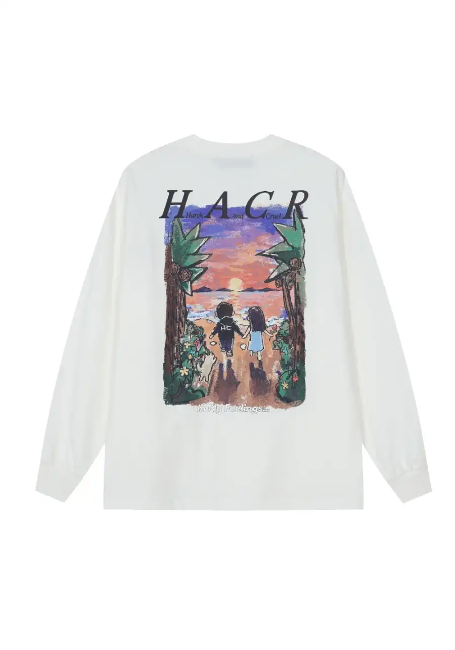 HARSH AND CRUEL丨harshandcruel Sunset Graphic Oversized Long Sleeve - 3