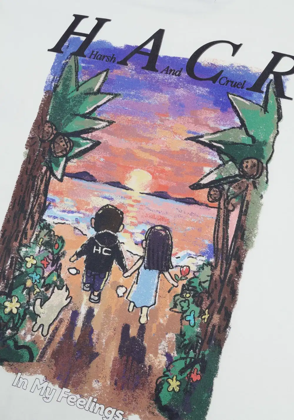 HARSH AND CRUEL丨harshandcruel Sunset Graphic Oversized Long Sleeve