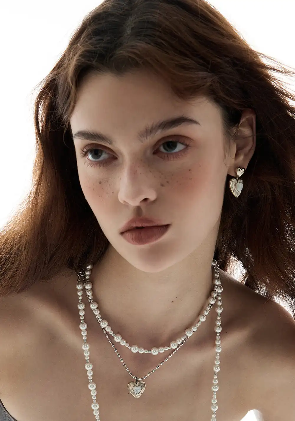 SUN HUNTER丨Heart Mother-of-Pearl Double Necklace