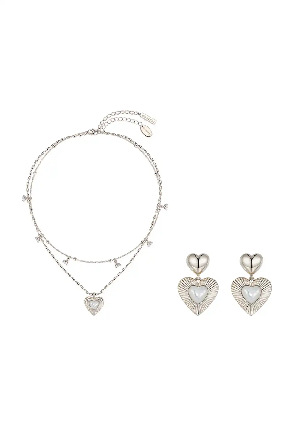 SUN HUNTER丨Heart Mother-of-Pearl Double Necklace