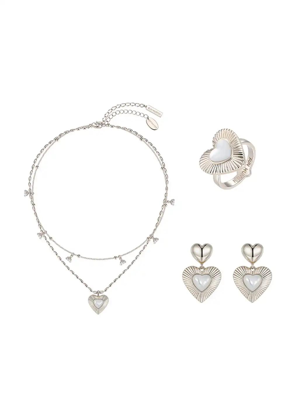 SUN HUNTER丨Heart Mother-of-Pearl Double Necklace