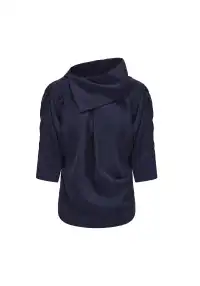 NyDkyel丨Tencel Linen Draped Asymmetrical Tie-Front 3/4 Sleeve Shirt