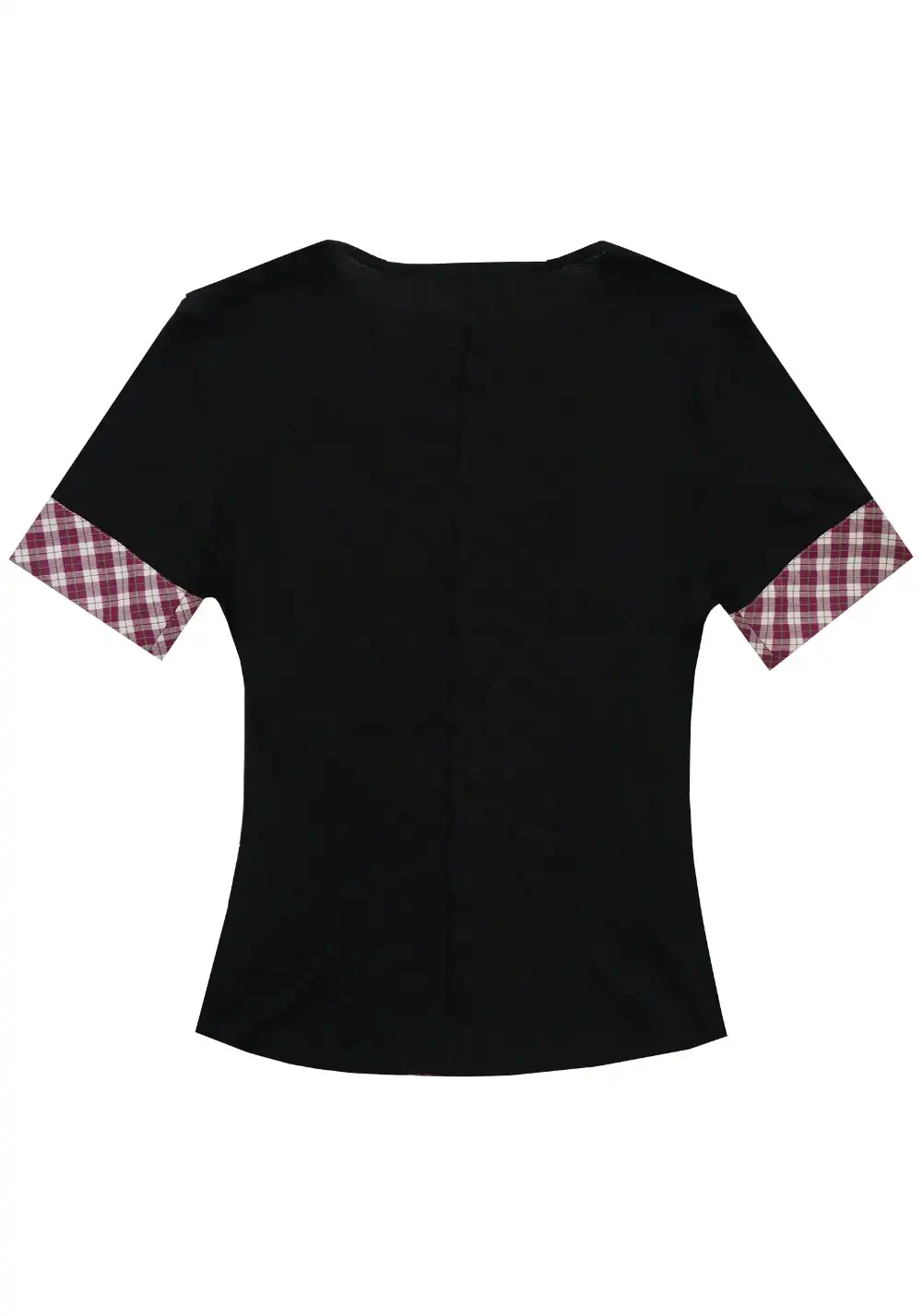 NyDkyel丨Tencel Wool Blend Red-White Grid Knit Trim Fitted Cardigan