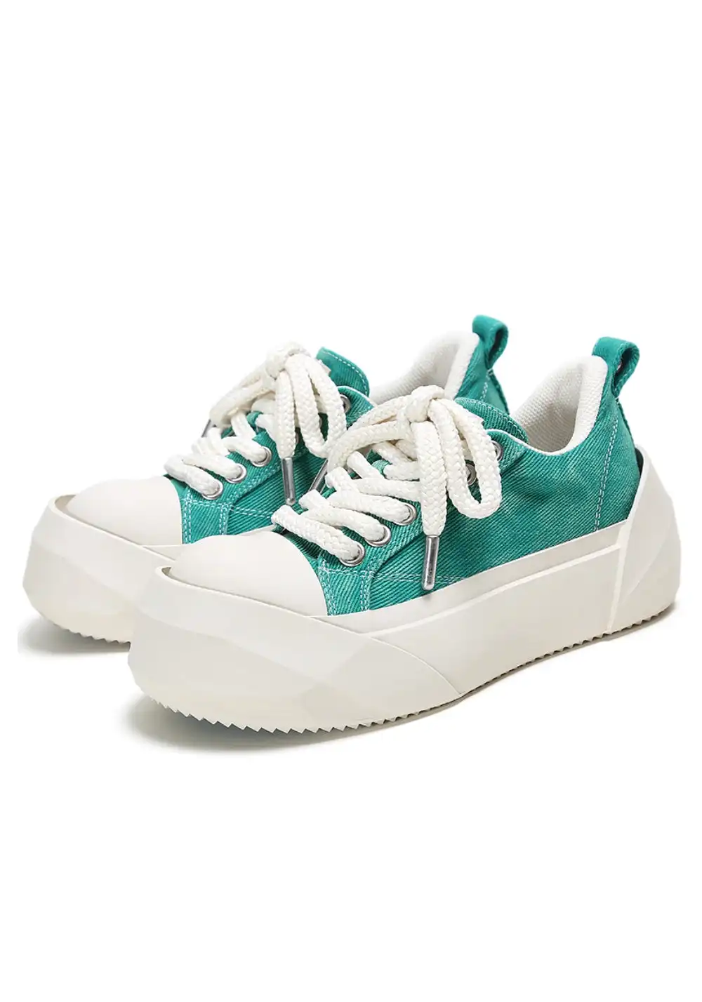 ADC丨Bare Look Washed Denim Platform Sneakers