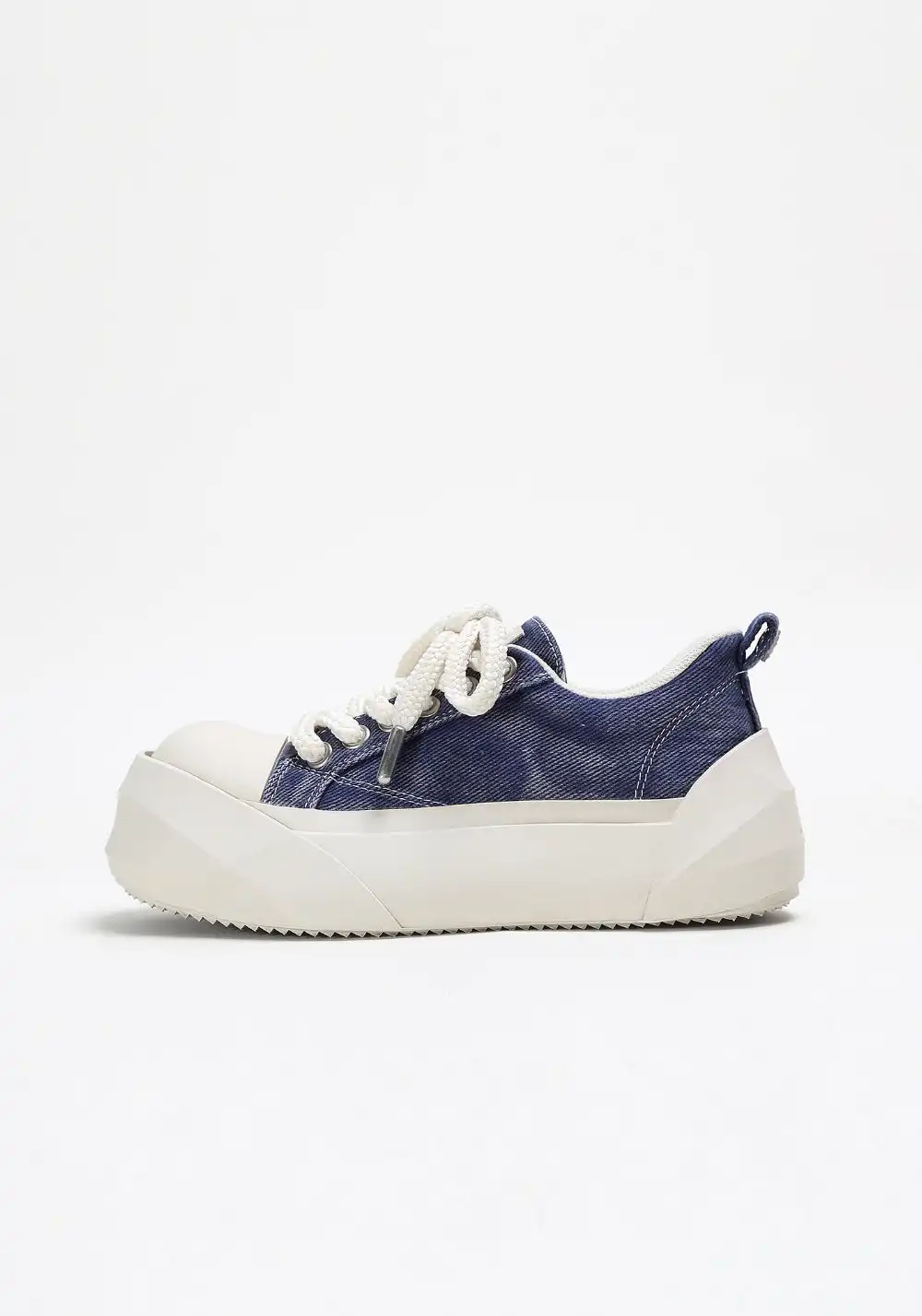 ADC丨Bare Look Washed Denim Platform Sneakers