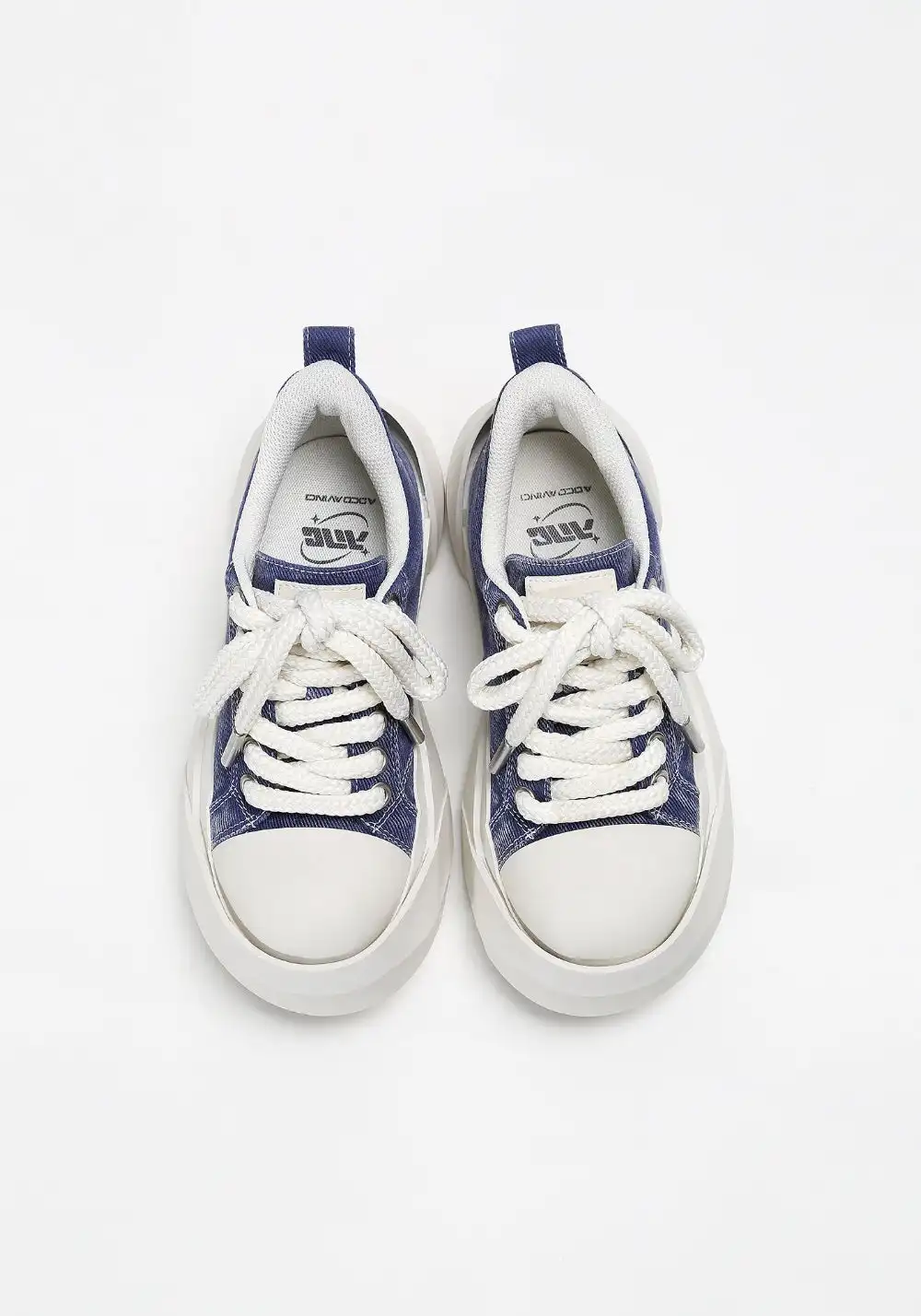 ADC丨Bare Look Washed Denim Platform Sneakers