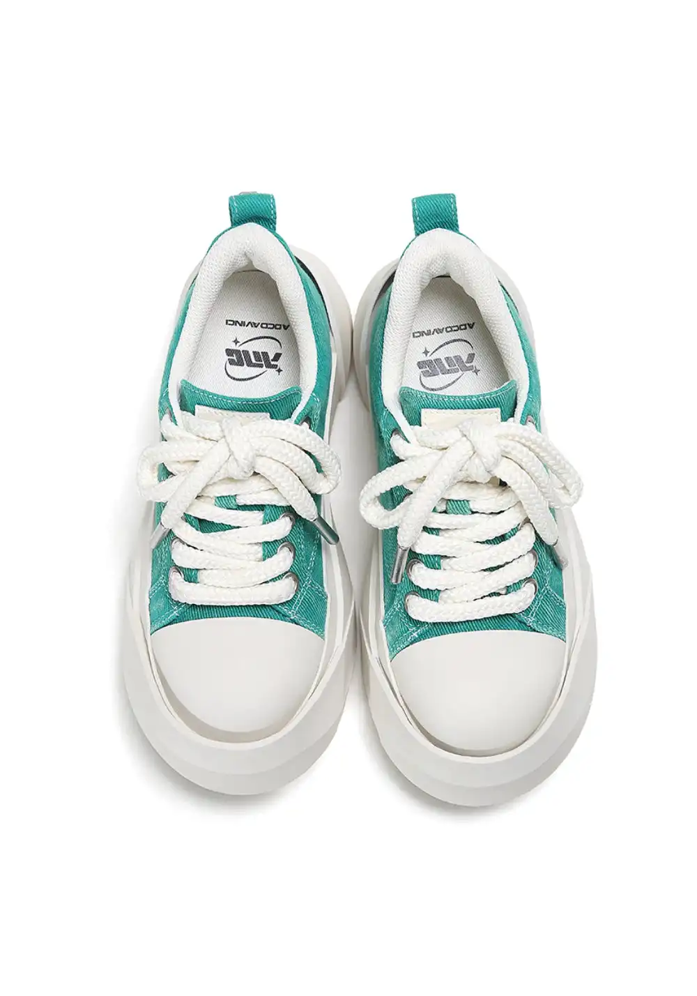 ADC丨Bare Look Washed Denim Platform Sneakers