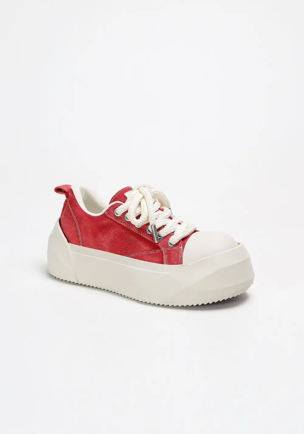 ADC丨Bare Look Washed Denim Platform Sneakers