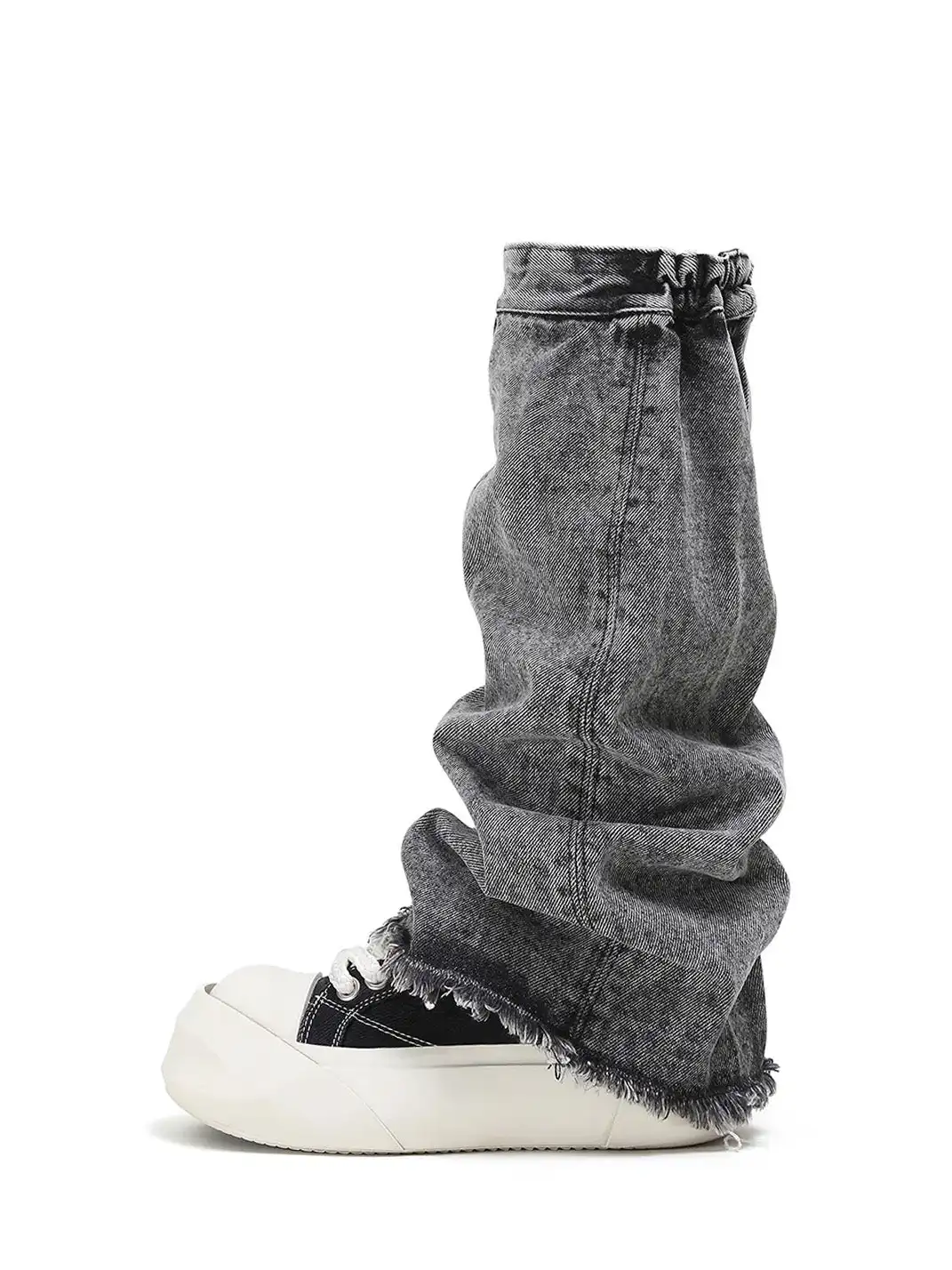 ADC丨Bare Look Washed Denim Platform Sneakers
