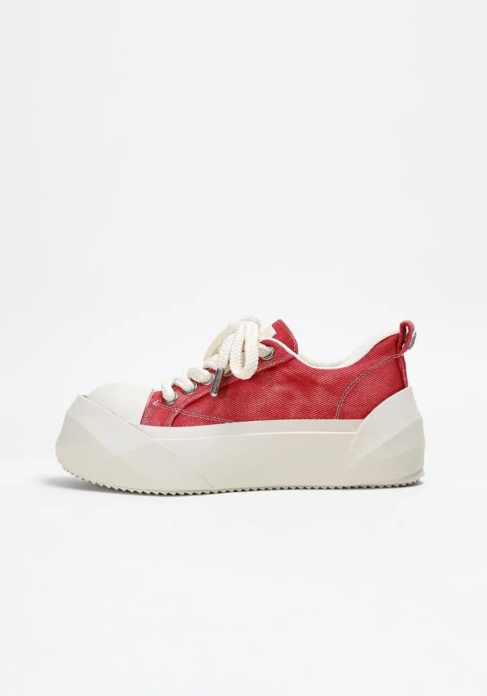 ADC丨Bare Look Washed Denim Platform Sneakers