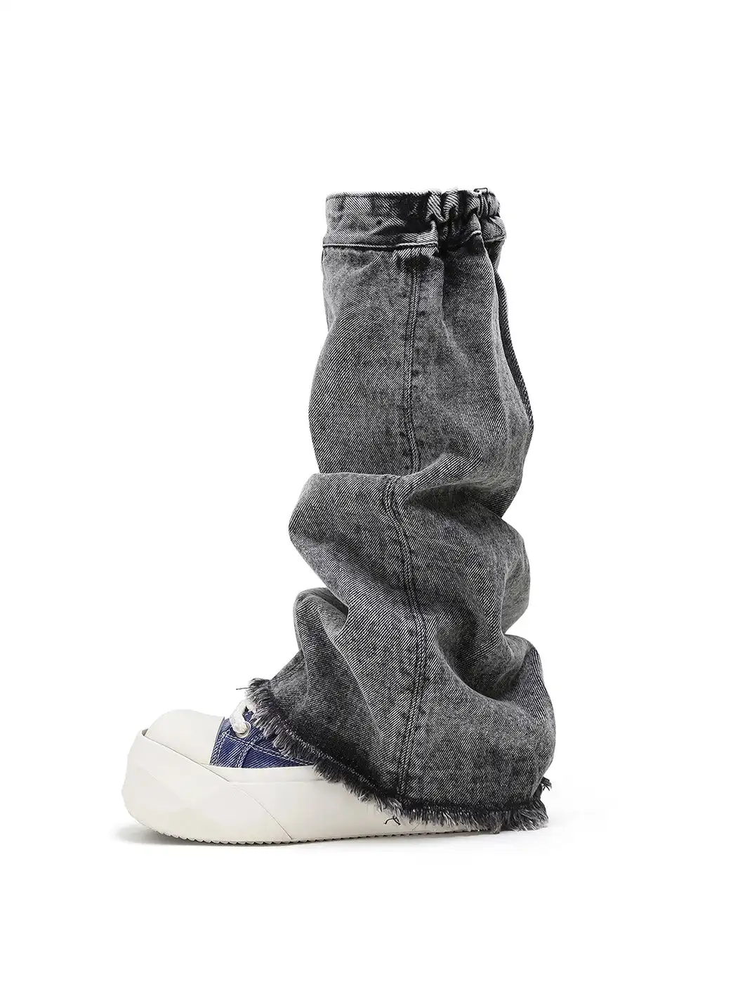 ADC丨Bare Look Washed Denim Platform Sneakers
